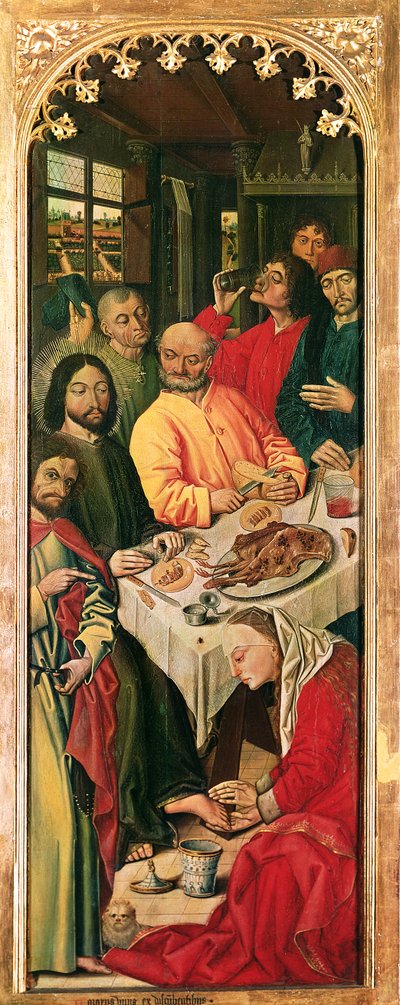 The Resurrection of Lazarus Triptych, Right Panel of Mary Magdalene Washing Christ